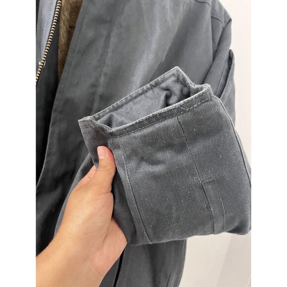 Men's Hemp HoodLamp Dark Blue Hooded Canvas Jacket size Large Heritage - Picture 9 of 14